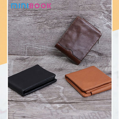 Letter Pattern Minibook Short Card Holder Purse Multifunction Multicard Leather Wallet