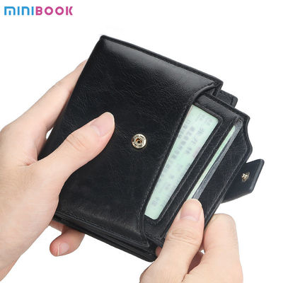 Multifunctional Leather Wallet with Clamshell Closure and Card Storage