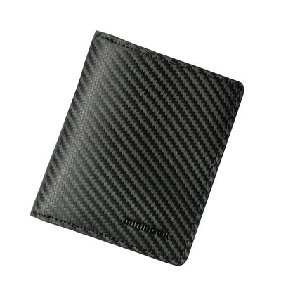 Customized Minibook Men's Wallets with Genuine Leather and Carbon Fiber Material