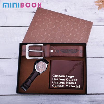 Unisex Daily Life Minibook Men's Gift Sets Watch Wallet and Sets in Exquisite Packaging