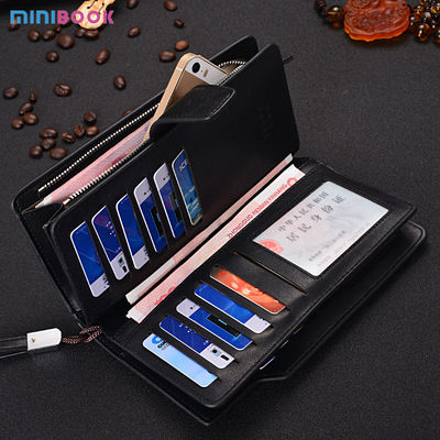 Minibook Wristband Strap Wallet for Business Card Multicard Clamshell Leather Wallet