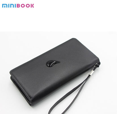 Minibook Wristband Strap Wallet for Business Card Multicard Clamshell Leather Wallet