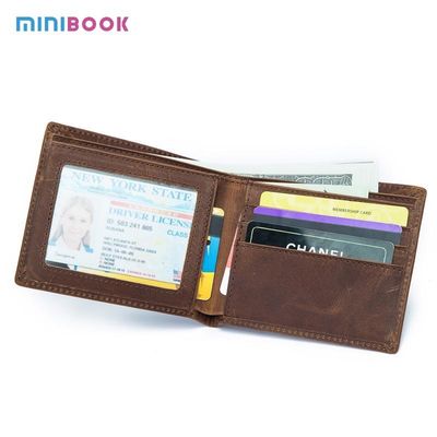 Minibook Creative Fashion Card Holder Multi Function Clip Wallet and Genuine Leather