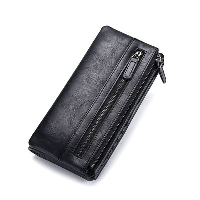 Minibook Long Wallet for Men and Women 19*9.5*3cm Genuine Leather Mobile Phone Purse