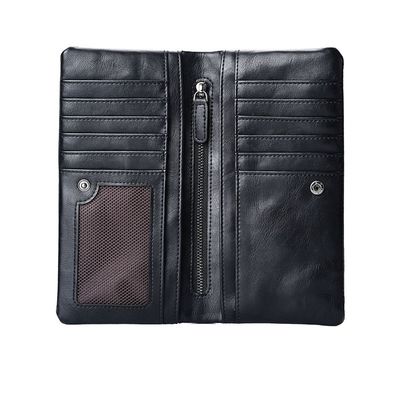 Minibook Long Wallet for Men and Women 19*9.5*3cm Genuine Leather Mobile Phone Purse