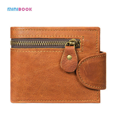 Custom Logo Men's Genuine Leather Wallet Short Wallet with Multifunction and Card Holder