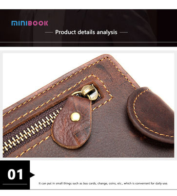 Custom Logo Men's Genuine Leather Wallet Short Wallet with Multifunction and Card Holder