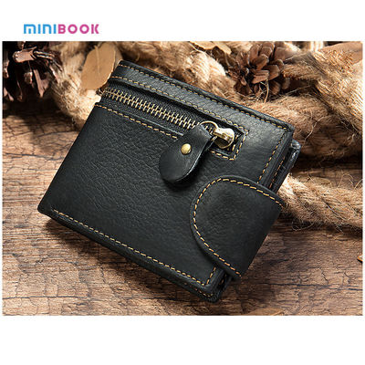 Custom Logo Men's Genuine Leather Wallet Short Wallet with Multifunction and Card Holder
