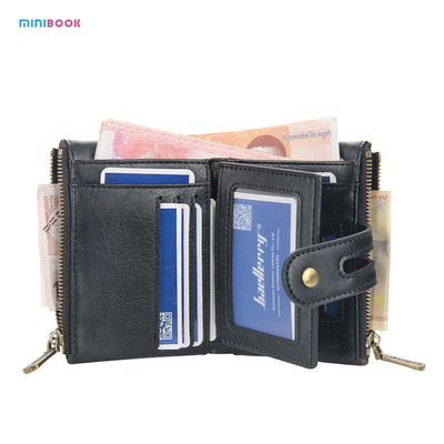 Minibook Fashion Men's Credit Card Coin Bag Short Wallet with Customized Logo and Style