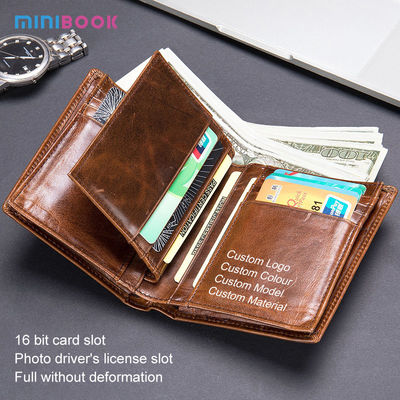 Multi-function Card Holder Genuine Leather Wallet for Men Daily Used from Minibook