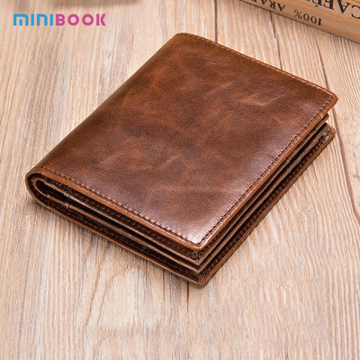 Multi-function Card Holder Genuine Leather Wallet for Men Daily Used from Minibook