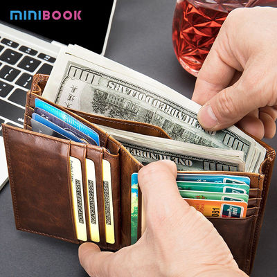 Multi-function Card Holder Genuine Leather Wallet for Men Daily Used from Minibook