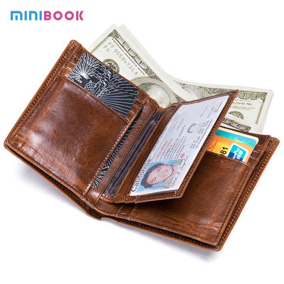 Multi-function Card Holder Genuine Leather Wallet for Men Daily Used from Minibook