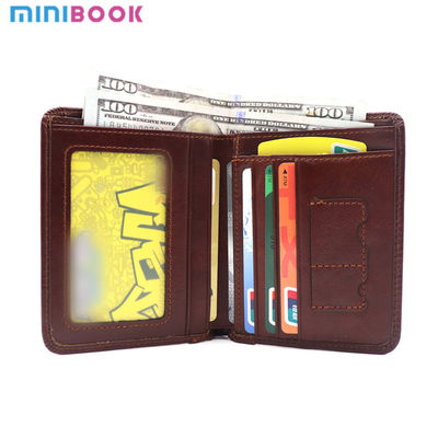Extra Capacity Genuine Leather Men's Wallet Short RFID Blocking Luxury Trifold Bifold