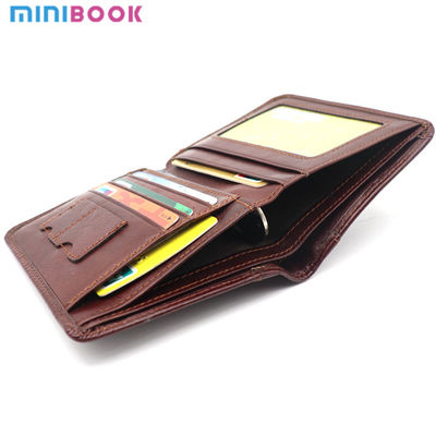 Extra Capacity Genuine Leather Men's Wallet Short RFID Blocking Luxury Trifold Bifold