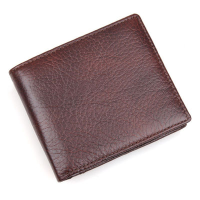 Crazy Horse Genuine Leather Short Man's Wallet for Customization and Multiple Card Holder