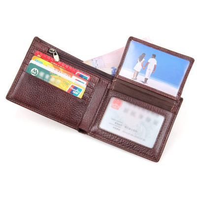 Crazy Horse Genuine Leather Short Man's Wallet for Customization and Multiple Card Holder