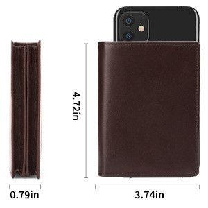 Vintage Men's Business Card Holder Wallet with Open Closure and No Decoration