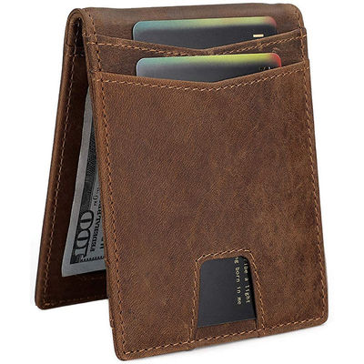 Customized Men's Credit Card Holder Wallet with Portable Thin Design and Rfid Block