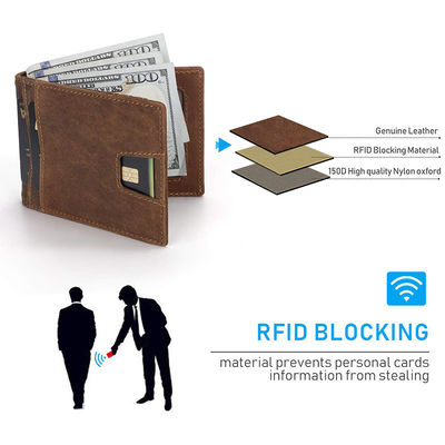Customized Men's Credit Card Holder Wallet with Portable Thin Design and Rfid Block