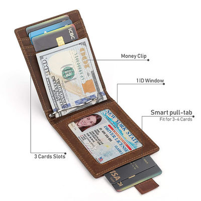 Customized Men's Credit Card Holder Wallet with Portable Thin Design and Rfid Block
