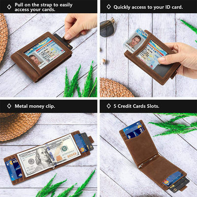 Customized Men's Credit Card Holder Wallet with Portable Thin Design and Rfid Block
