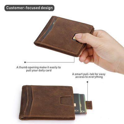 Customized Men's Credit Card Holder Wallet with Portable Thin Design and Rfid Block