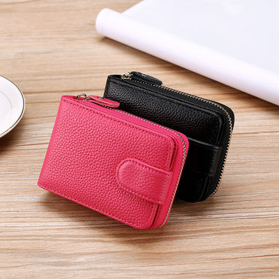 Custom Logo Avaliable Pebble Leather RFID Blocking Card Case for Men and Women