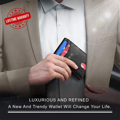 Men's Crazy Horse Leather Multi-card Bank Card Holder with Zipper and RFID Protection