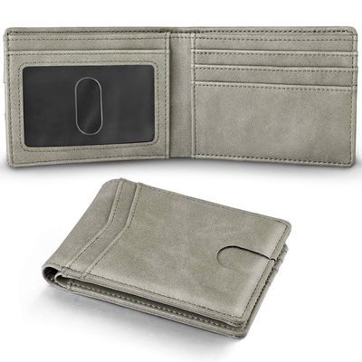 Men's Crazy Horse Leather Multi-card Bank Card Holder with Zipper and RFID Protection