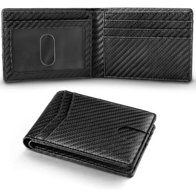 Men's Crazy Horse Leather Multi-card Bank Card Holder with Zipper and RFID Protection