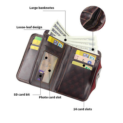 Large Capacity Men's Multi Function Wallet with Magnetic Buckle and Waterproof Design