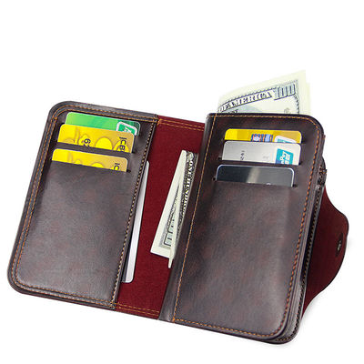 Large Capacity Men's Multi Function Wallet with Magnetic Buckle and Waterproof Design