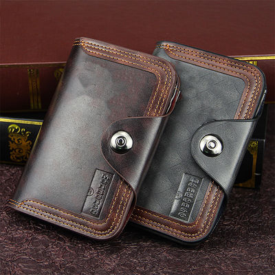 Large Capacity Men's Multi Function Wallet with Magnetic Buckle and Waterproof Design