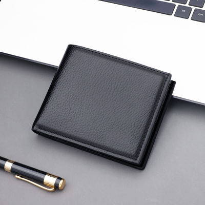 Driver's License Card Holder Fashion Short Pebble Leather Wallet for Men Horizontal