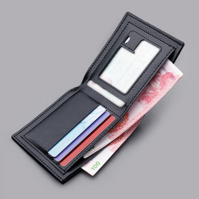 Driver's License Card Holder Fashion Short Pebble Leather Wallet for Men Horizontal