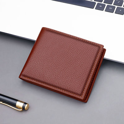 Driver's License Card Holder Fashion Short Pebble Leather Wallet for Men Horizontal