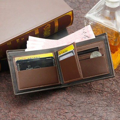 Availiable Sample Portable Card Wallet Oil Wax Cowhide Leather Money Bag for Men