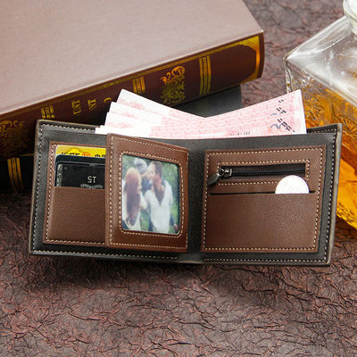Availiable Sample Portable Card Wallet Oil Wax Cowhide Leather Money Bag for Men