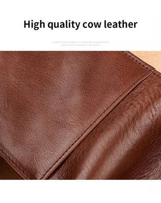 Customized Men's Slim Genuine Leather Wallet Rfid Holder Purse with Open Closure Type