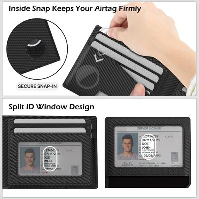 Short Wallet Genuine Leather RFID Blocking Bifold Real Leather Wallet Custom Men's