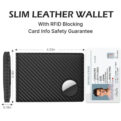 Short Wallet Genuine Leather RFID Blocking Bifold Real Leather Wallet Custom Men's