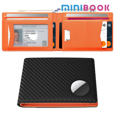Short Wallet Genuine Leather RFID Blocking Bifold Real Leather Wallet Custom Men's