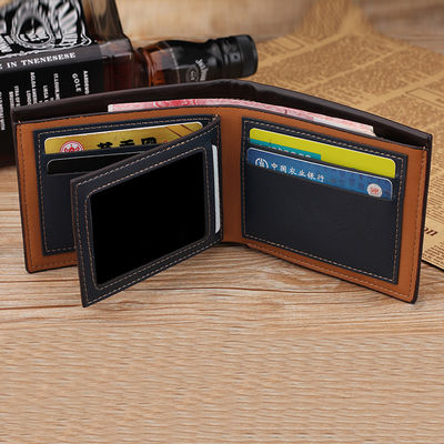 Anti-Scratch Function PU Leather Men's Short Wallet with Passport Holder and Coin Purse