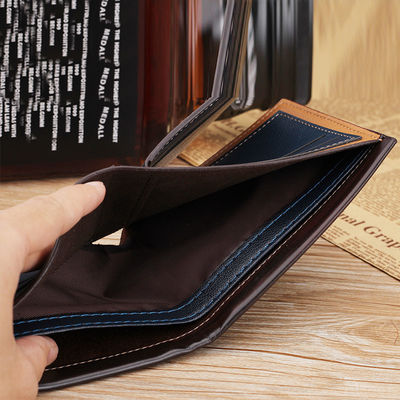 Anti-Scratch Function PU Leather Men's Short Wallet with Passport Holder and Coin Purse