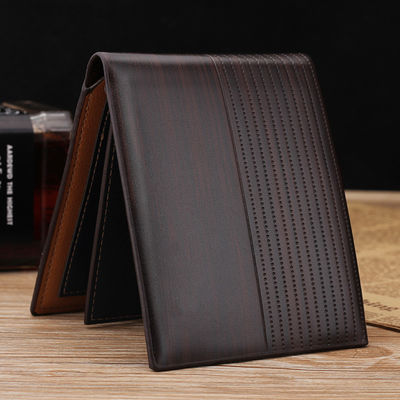 Anti-Scratch Function PU Leather Men's Short Wallet with Passport Holder and Coin Purse