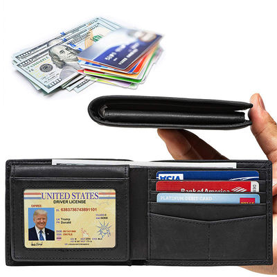 Customized Genuine Leather Wallet for Men Handmade Minimalist Anti-theft Vintage Style