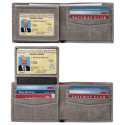 Customized Genuine Leather Wallet for Men Handmade Minimalist Anti-theft Vintage Style