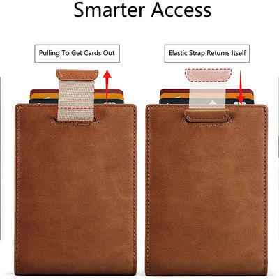 Custom 9 Slots RFID Blocking Carbon Fiber Leather Money Slip Wallet Fashionable Style