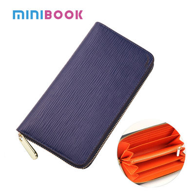 Wave Pattern Leather Women Purse Zipper Large Capacity Long Genuine Leather Men Wallet